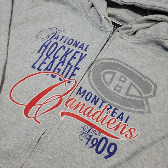 NHL Montreal Canadiens Zip up Light Grey Hoodie - Picture 2 of 5